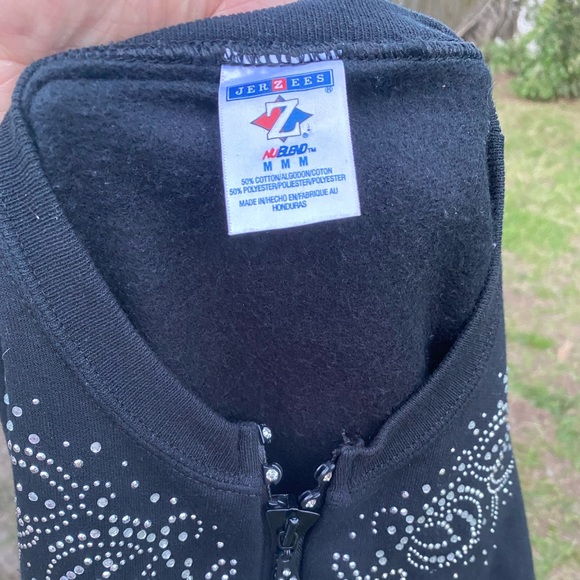 Jerzees Vintage Woman’s Rhinestone Zipper Jacket Size Medium - Picture 7 of 8